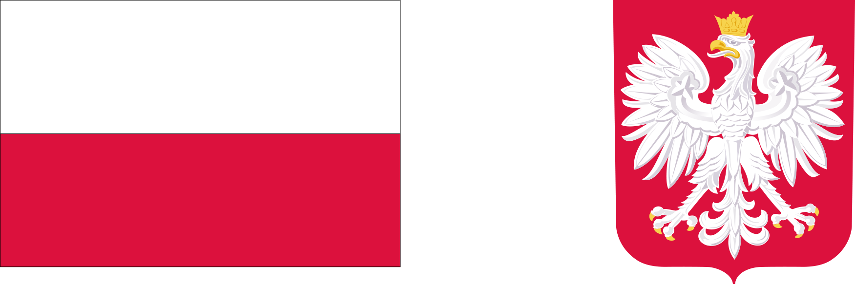 Flaga w&nbsp;barwach narodowych, godło Polski