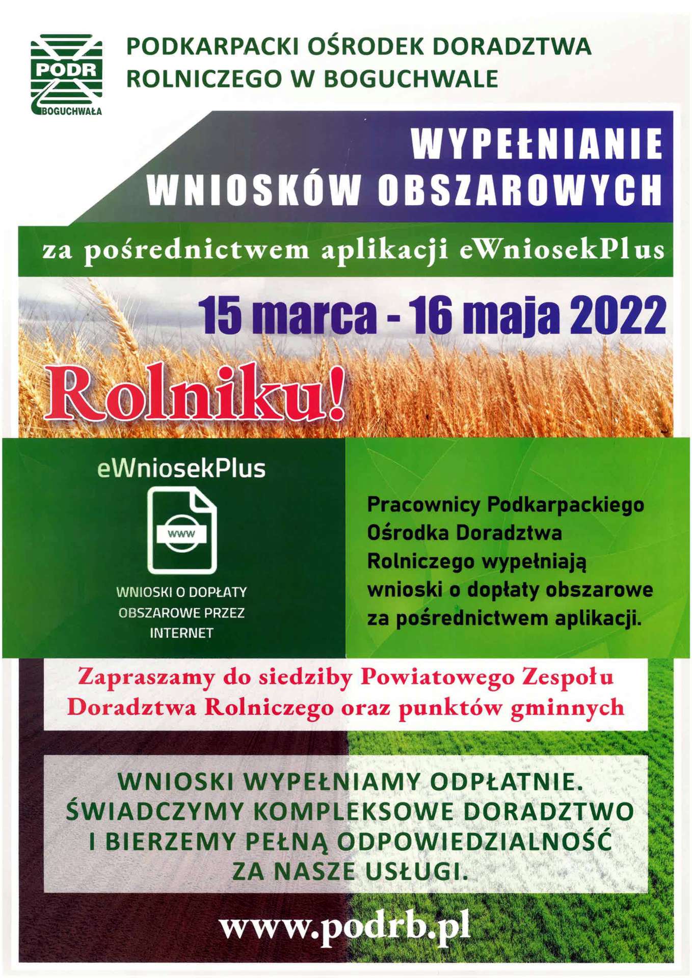 Plakat wnioski obszarowe