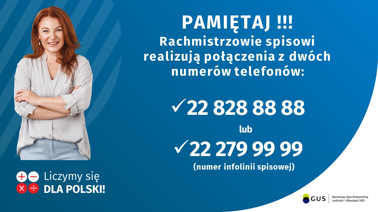 Pamiętaj!!! Rachmistrzowie spisowi realizują połączenia tylko z tych numerów