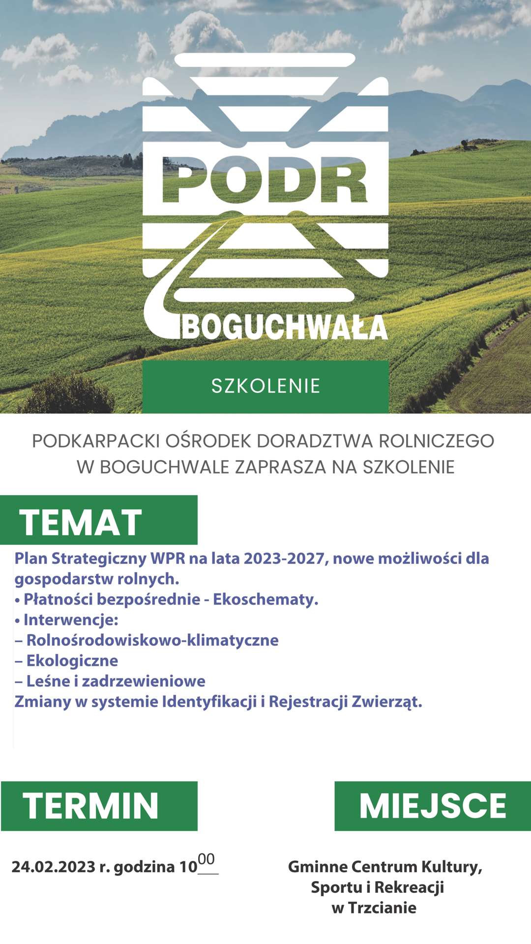 Plakat szkolenie PODR