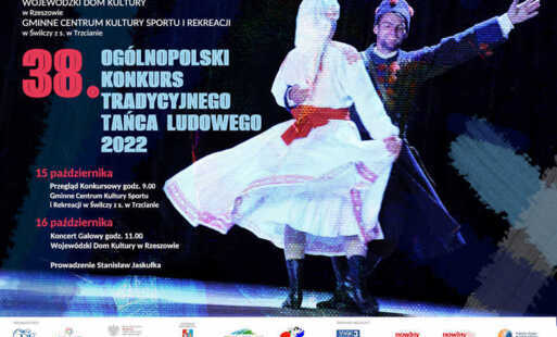 Plakat 38. Ogólnopolski Konkurs Tradycyjnego Tańca Ludowego
