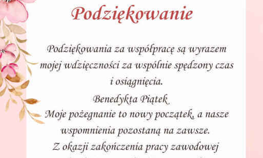Baner podziękowań