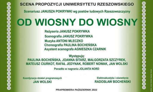 Plakat Spektakl zat. „Od wiosny do wiosny”