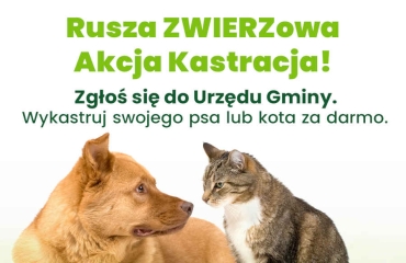Baner akcji bezpłatnej kastracji i znakowania zwierząt