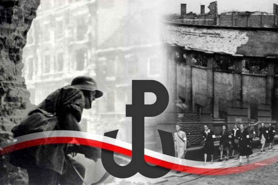 Baner - żołnierz z symbolem Powstania Warszawskiego