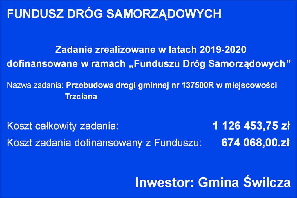 Tablica projektu z Państwowego Funduszu Celowego