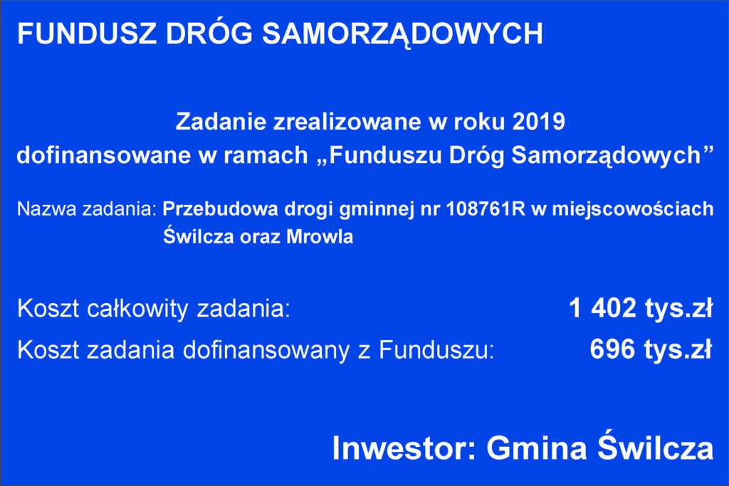 Tablica projektu z Państwowego Funduszu Celowego