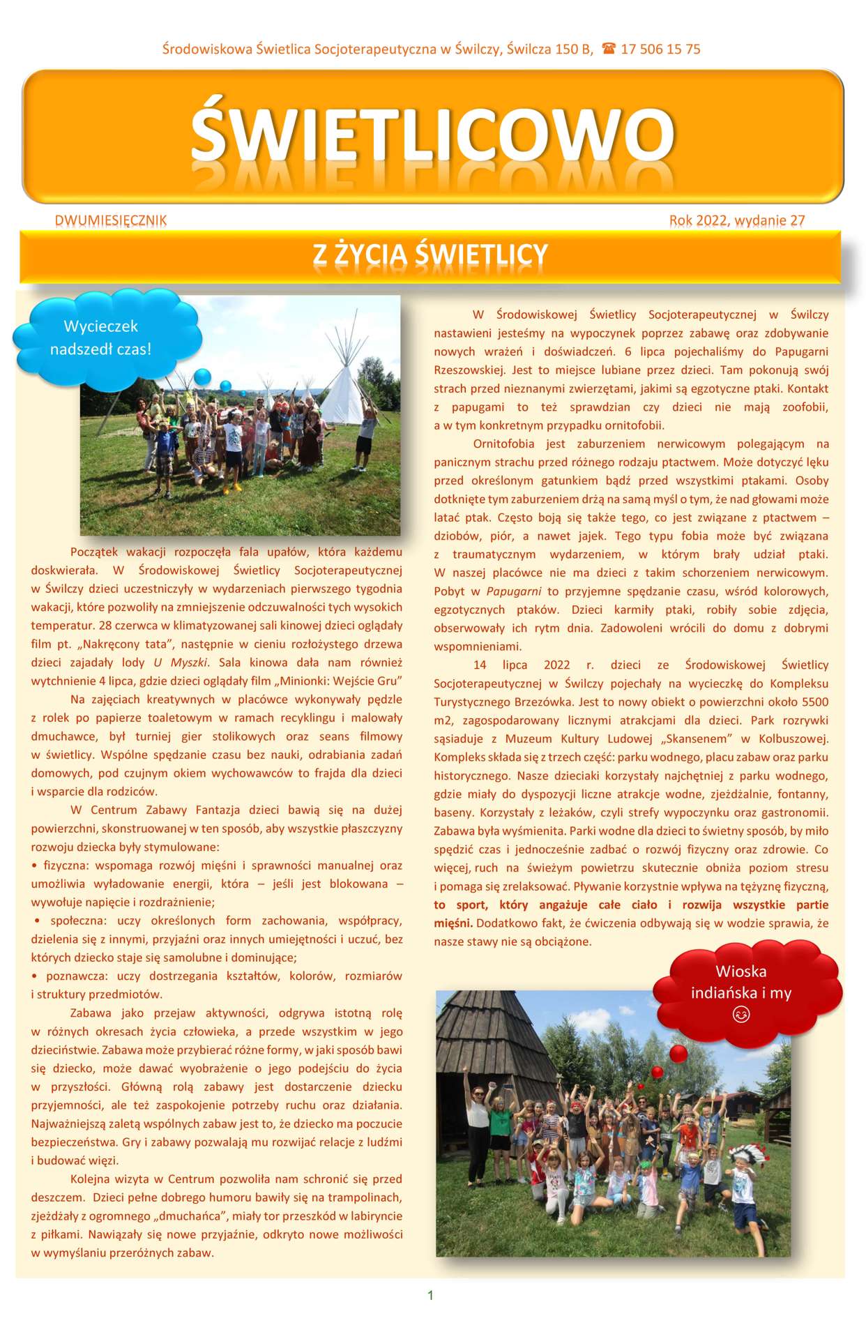 Miesięcznik "Świetlicowo" - nr 27 - sierpień 2022